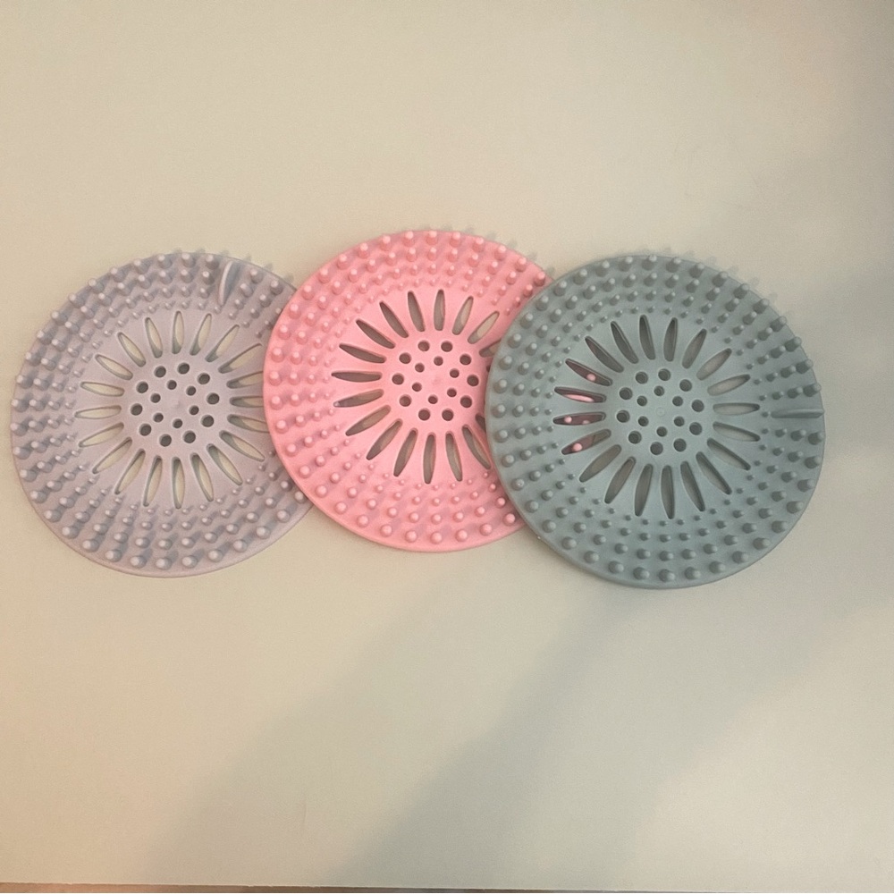 New Drain Hair Catcher – 3 Pack, Silicone, Bath, Shower, Sink, Home